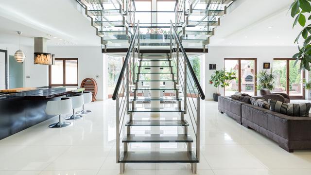 Glass Staircase Interior Design