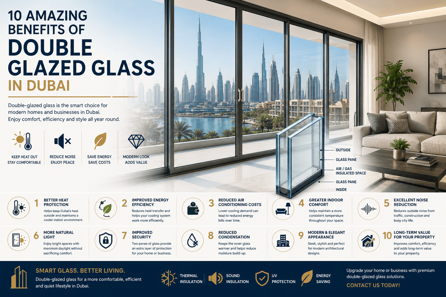 10 Amazing Benefits of Double-Glazed Glass in Dubai